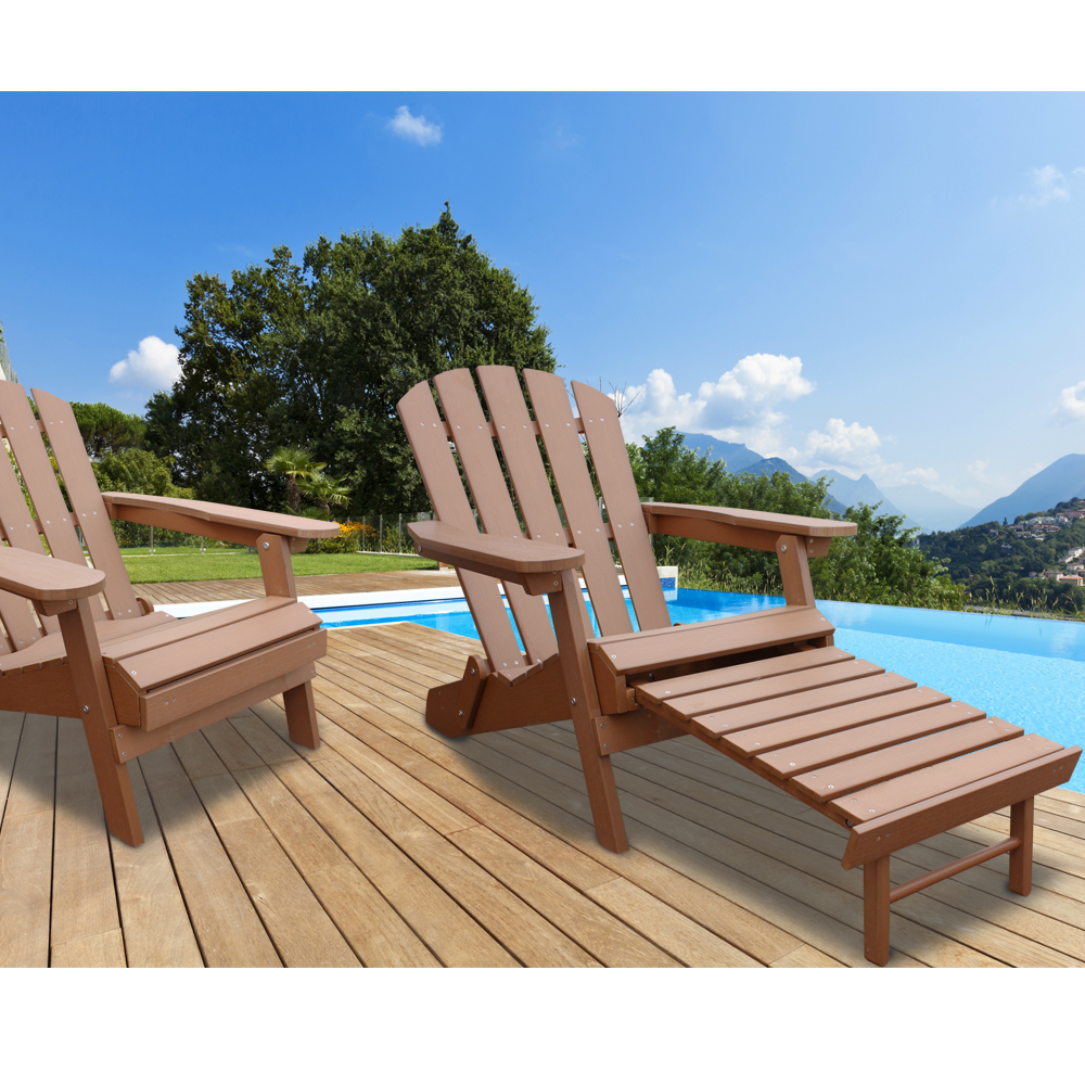 Liegestuhl aus Vollkunststoff in Holzoptik | HOMALIS