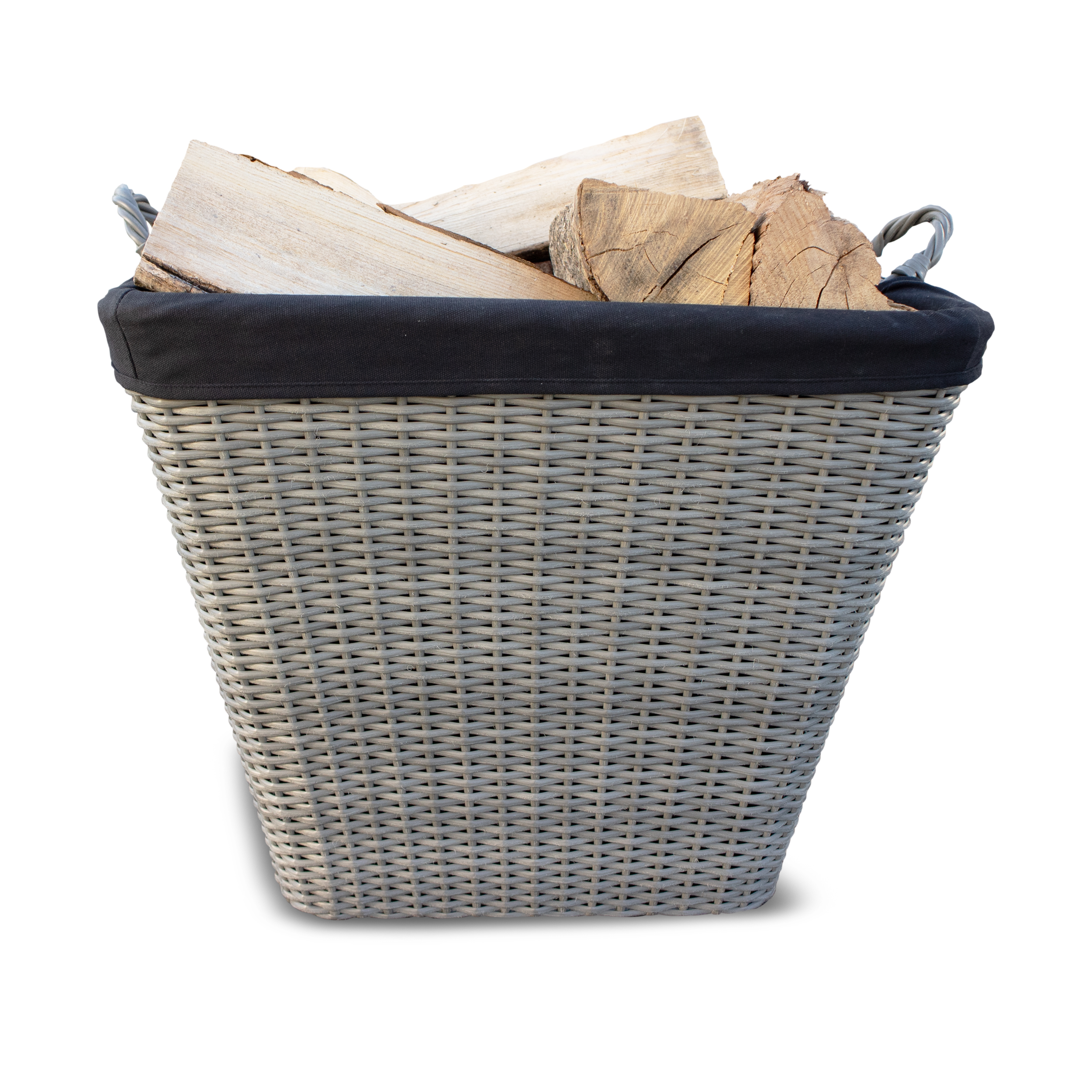 Holzkorb, eckig, aus Polyethylen mit Metallrahmen