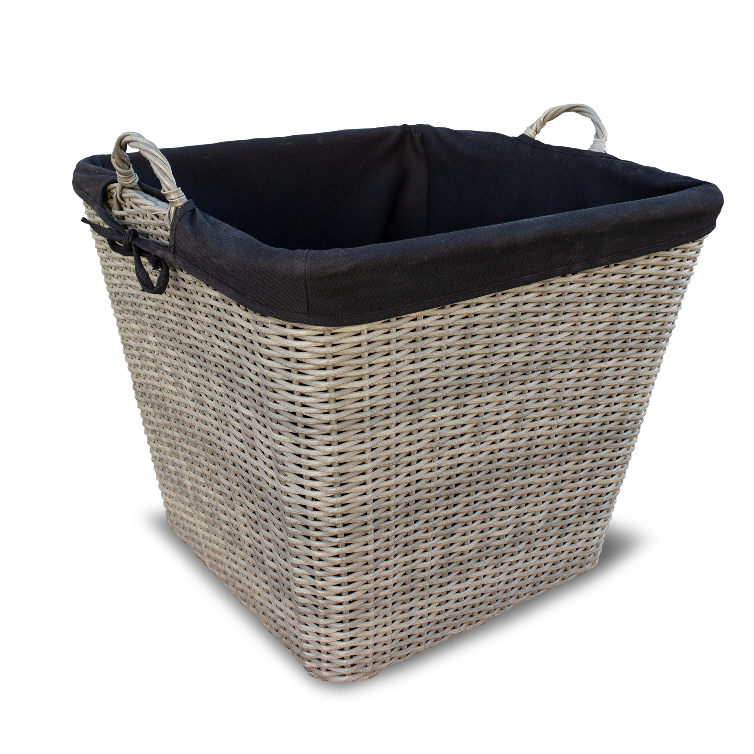 Holzkorb, eckig, aus Polyethylen mit Metallrahmen