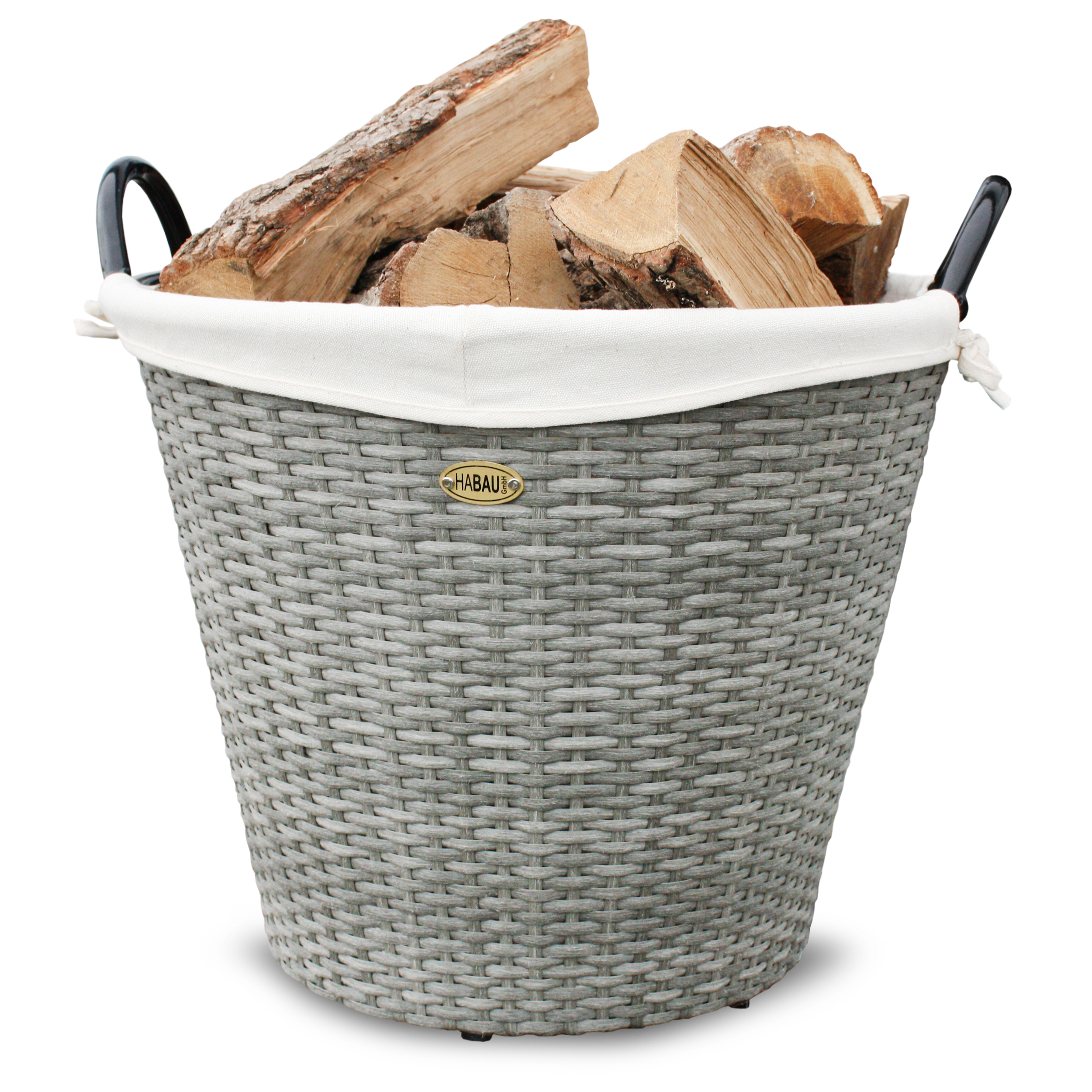 HABAU Feuerholzkorb aus Polyethylen, grau, 42 cm - 2726
