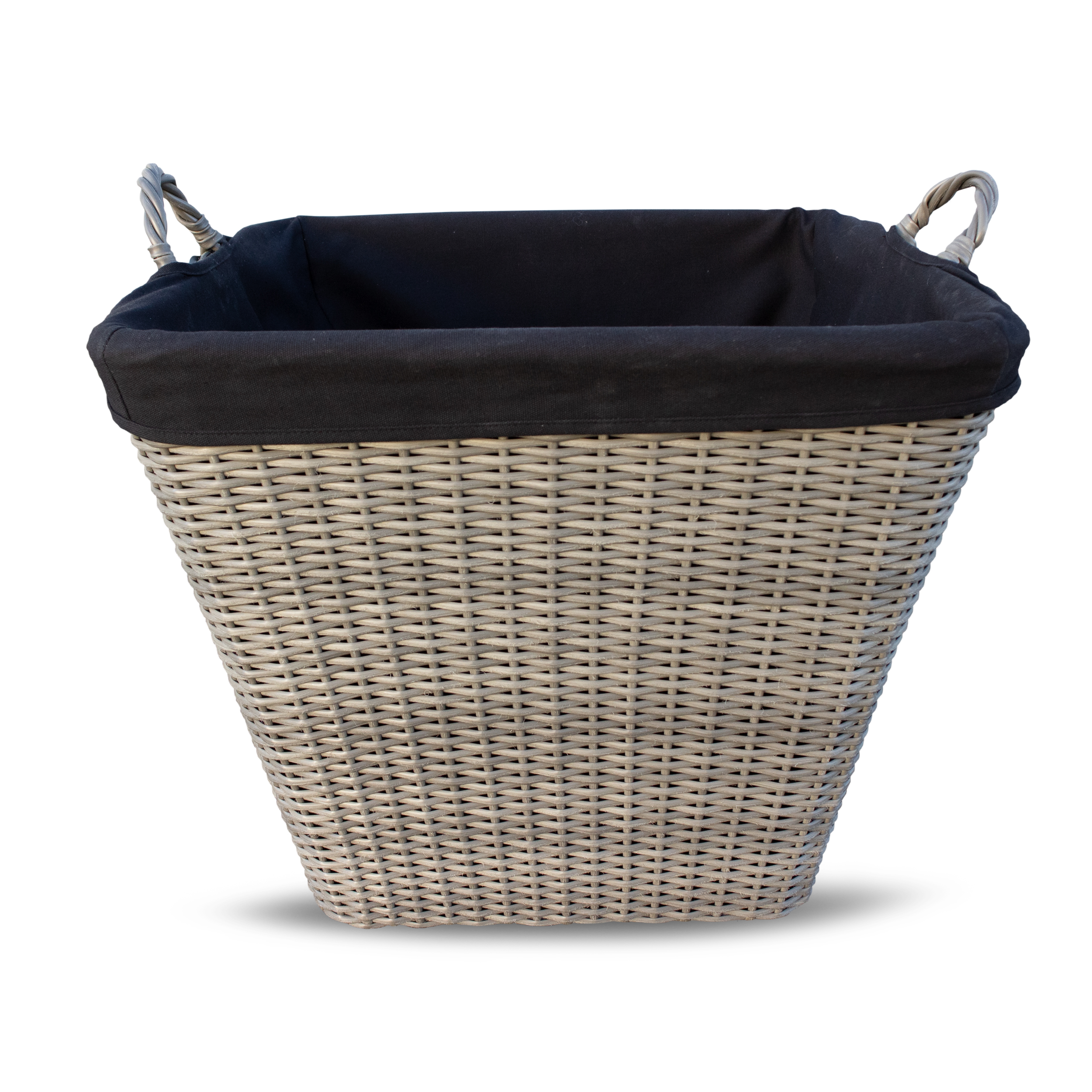 Holzkorb, eckig, aus Polyethylen mit Metallrahmen